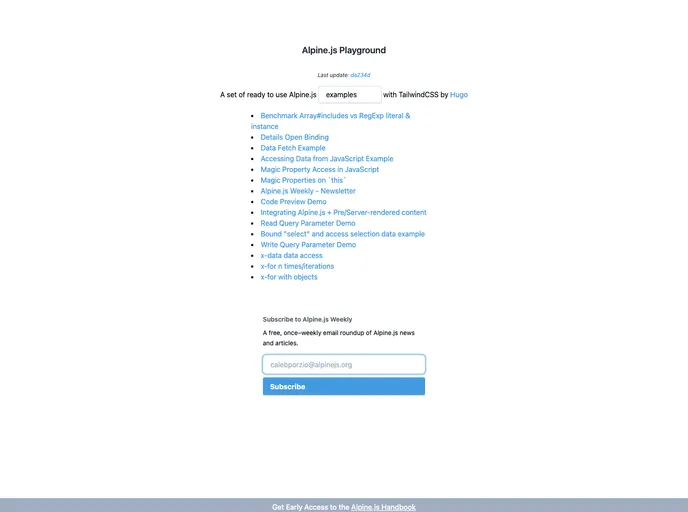Alpinejs Playground screenshot